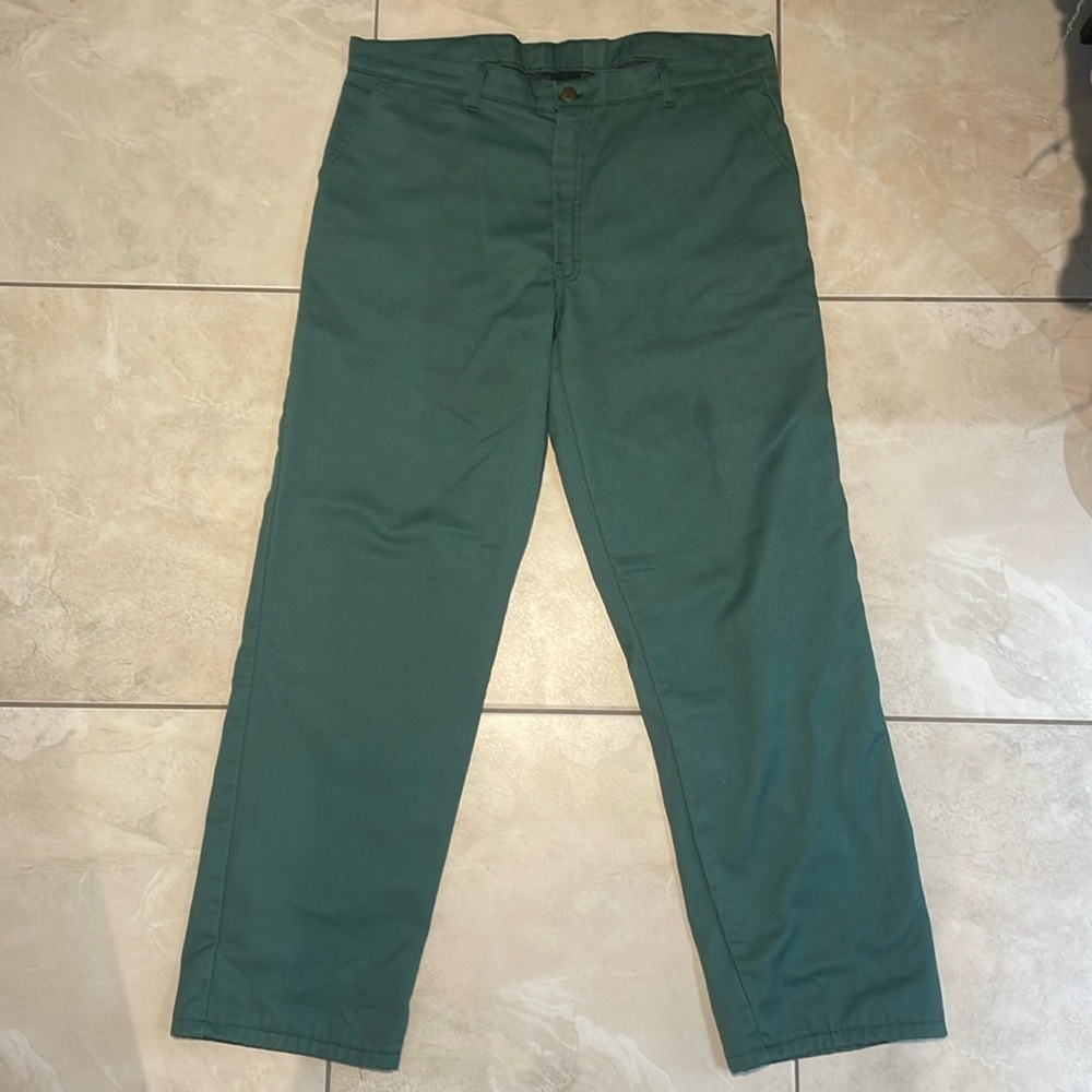 VINTAGE LINED LINCOLN GREEN WORK PANTS